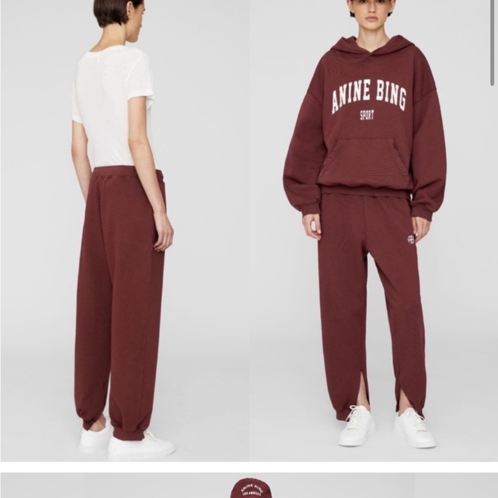 Anine Bing Tyler Jogger in Dark Cherry